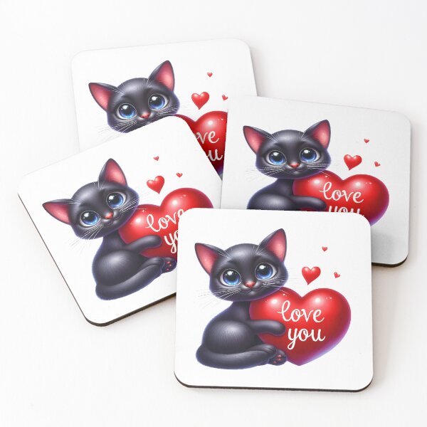 Item preview, Love You Kitty - Cute Valentine Cat Heart Mascot designed and sold by FuzionRaptor.