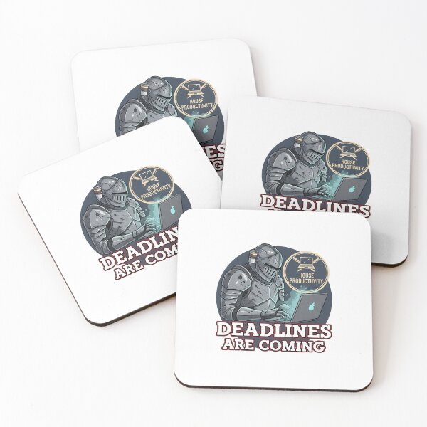 Item preview, Deadlines Are Coming Medieval Knight Office Parody Sticker designed and sold by ND-Culture.