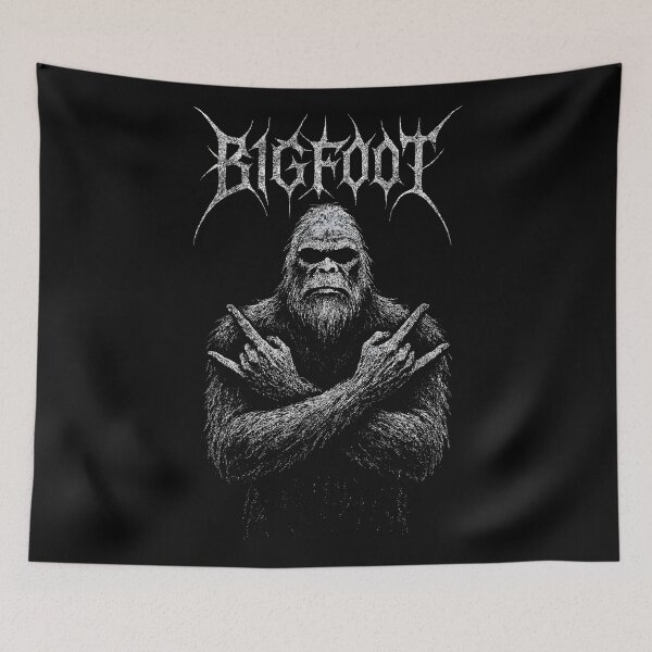 Item preview, Bigfoot Black Metal Cryptid Art designed and sold by Mortisigil.