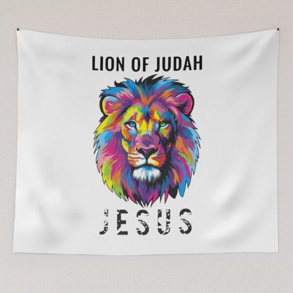 Item preview, Lion of Judah Colorful Art - God's Timing Is Perfect Christian designed and sold by GraceGiggles.