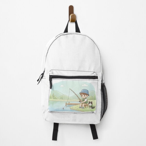 Item preview, Boy and Gentleman Cat Fishing Together designed and sold by Sweet Moments.
