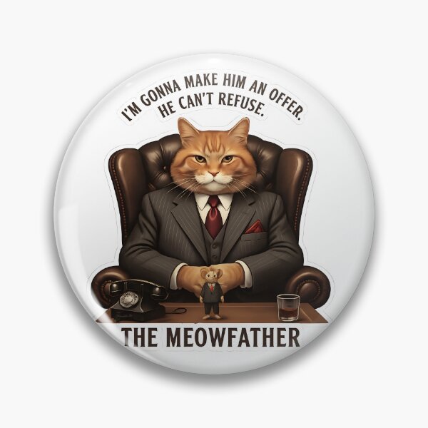 Item preview, The Meowfather Funny Cat Mobster Movie Parody designed and sold by ND-Culture.