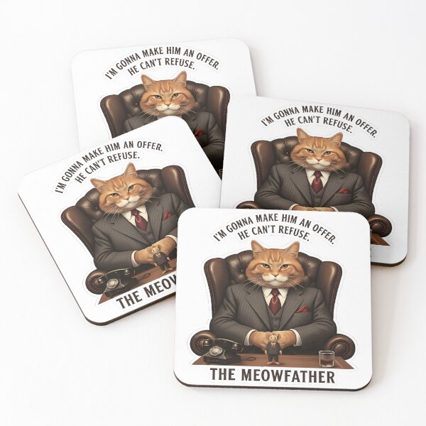 Item preview, The Meowfather Funny Cat Mobster Movie Parody designed and sold by ND-Culture.