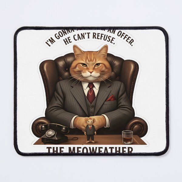 Item preview, The Meowfather Funny Cat Mobster Movie Parody designed and sold by ND-Culture.