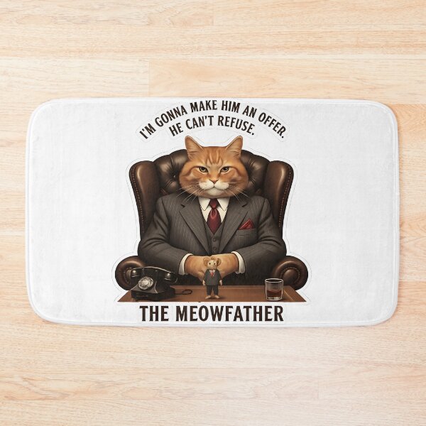 Item preview, The Meowfather Funny Cat Mobster Movie Parody designed and sold by ND-Culture.