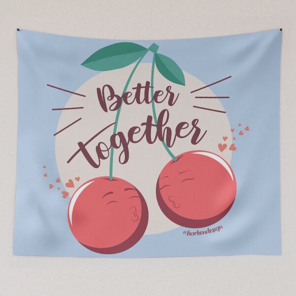 Item preview, Cute Cherry Couple – Better Together Design designed and sold by HarlienDesign.