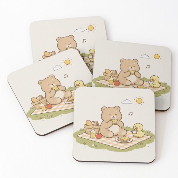 Item preview, Sunny Picnic with Bear & Duck designed and sold by Meow-Mug.