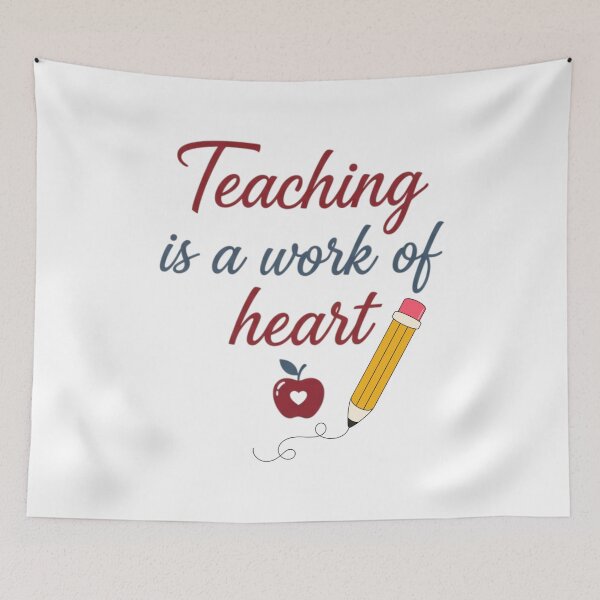 Item preview, Minimalist "Teaching is a Work of Heart" Educator Graphic designed and sold by VibranPalette.