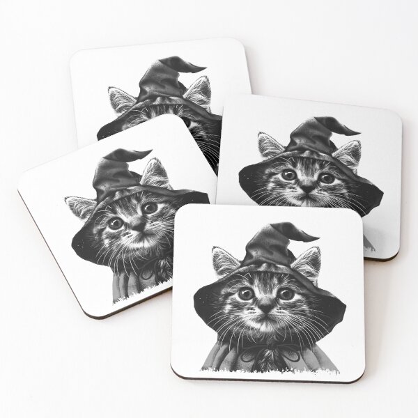 Item preview, Cute Wizard Cat in Cloak | Gothic Fantasy Kitten Illustration designed and sold by inkoutninja.