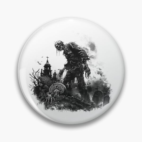 Item preview, Zombie Rising from Graveyard | Gothic Horror Undead Illustration designed and sold by inkoutninja.
