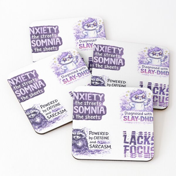 Item preview, Slay-DHD ! Powered by caffeine and sarcasm  designed and sold by Myllady's Soundtrack and Stickers.