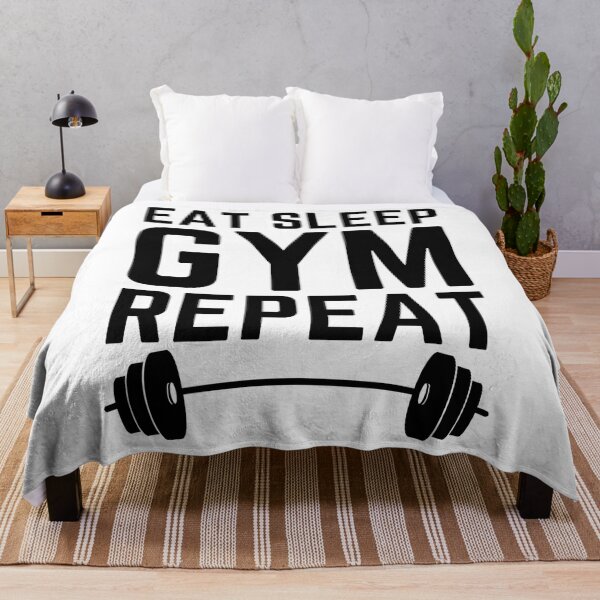 Item preview, Eat Sleep Gym Repeat Funny Fitness Quote Workout T-Shirt designed and sold by Teetreasure2.
