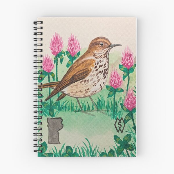 Item preview, Vermont state bird and flower, the hermit thrush and red clover  designed and sold by Matt Starr Fine Art .