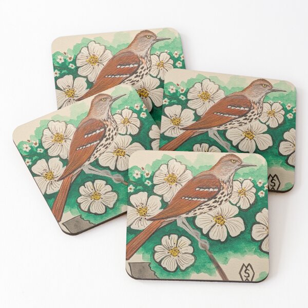 Item preview, Georgia state bird and flower, the brown thrasher and Cherokee rose designed and sold by Matt Starr Fine Art .