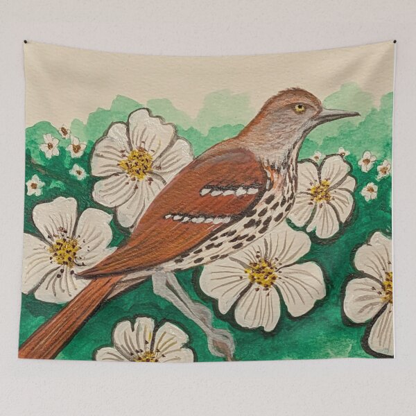 Item preview, Georgia state bird and flower, the brown thrasher and Cherokee rose designed and sold by Matt Starr Fine Art .