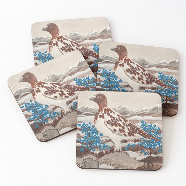 Item preview, Alaska state bird and flower, the willow ptarmigan and forget-me-not designed and sold by Matt Starr Fine Art .
