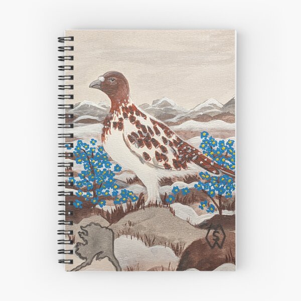Item preview, Alaska state bird and flower, the willow ptarmigan and forget-me-not designed and sold by Matt Starr Fine Art .