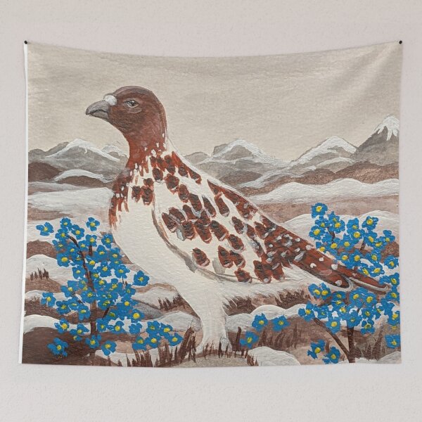 Item preview, Alaska state bird and flower, the willow ptarmigan and forget-me-not designed and sold by Matt Starr Fine Art .