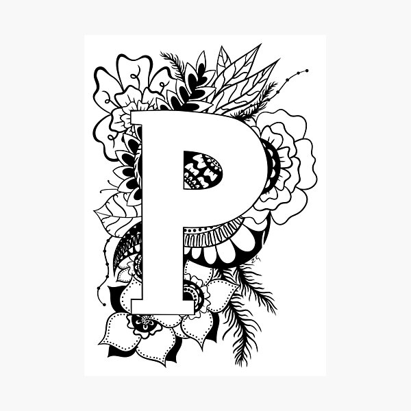 Item preview, Letter P Botanical design designed and sold by ZeborahGrace.
