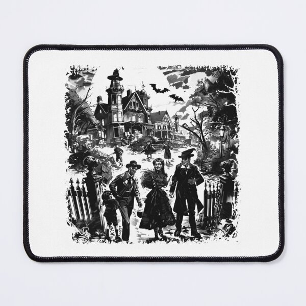 Item preview, Haunted Victorian Mansion Scene | Gothic Halloween Vintage Illustration designed and sold by inkoutninja.
