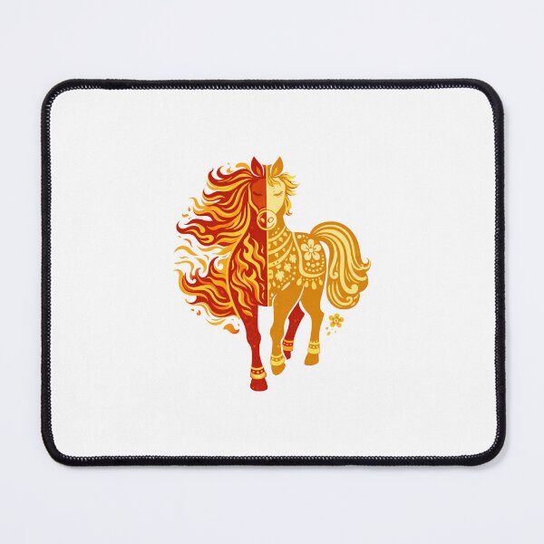 Item preview, Yin Yang Dual Flame Horse Lunar Zodiac Illustration designed and sold by Vendeloc.
