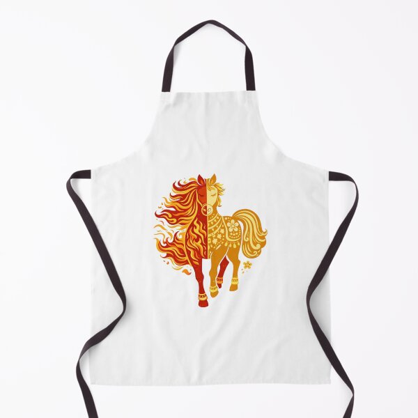 Item preview, Yin Yang Dual Flame Horse Lunar Zodiac Illustration designed and sold by Vendeloc.