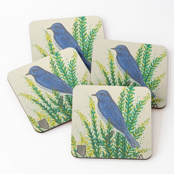 Item preview, Nevada state bird and flower, the mountain bluebird and sagebrush designed and sold by Matt Starr Fine Art .