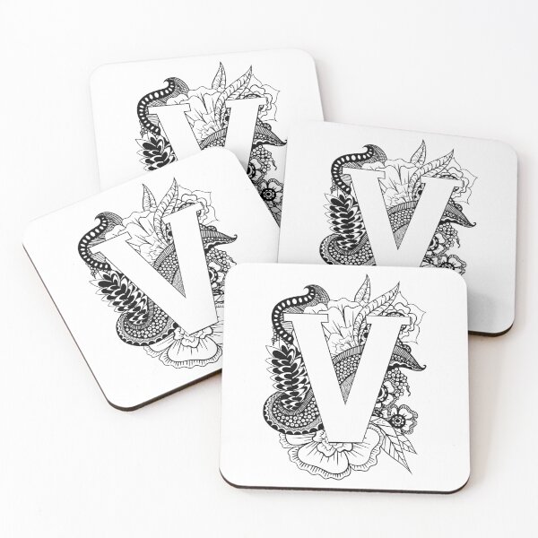 Item preview, Letter V Botanical design designed and sold by ZeborahGrace.