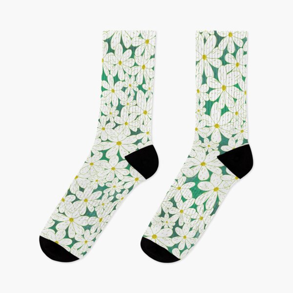 Item preview, Daisy Patch with Emerald Background designed and sold by Lynne Goodman Design.
