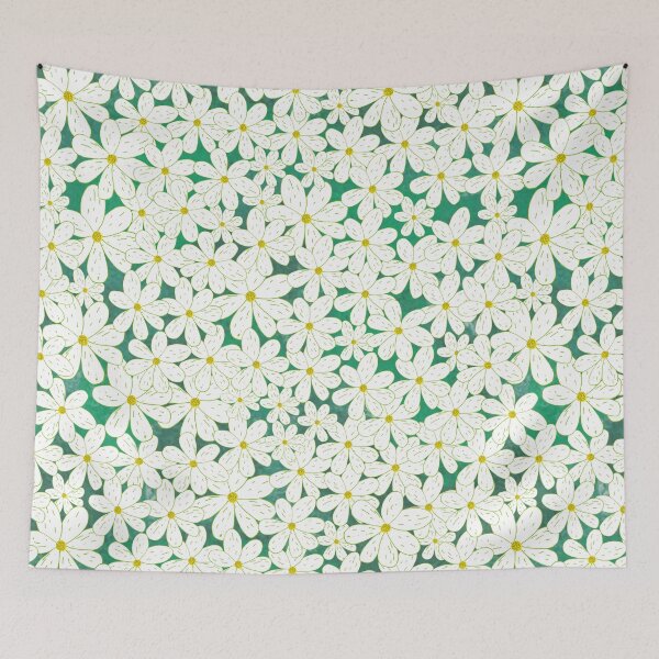 Item preview, Daisy Patch with Emerald Background designed and sold by Lynne Goodman Design.