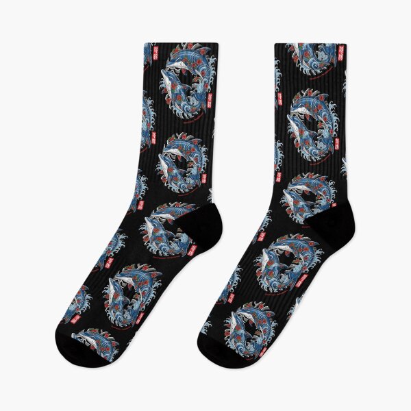 Item preview, Crimson Tide - Japanese Irezumi Dolphins & Red Sakura designed and sold by HexOne.