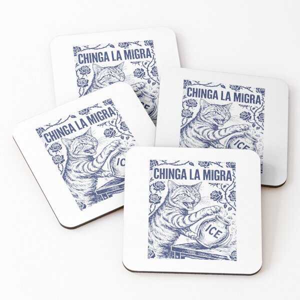 Item preview, Chinga la Migra Cat - Floral Kitten Resistance Activist Political designed and sold by RandyHaskins.