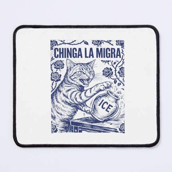 Item preview, Chinga la Migra Cat - Floral Kitten Resistance Activist Political designed and sold by RandyHaskins.