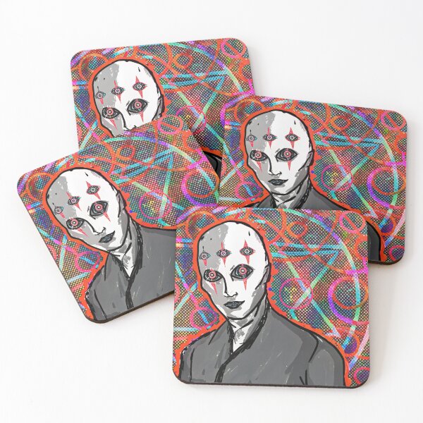 Item preview, Four Eyed Cosmic Being Surreal Portrait designed and sold by sanasoniro.