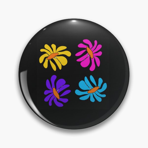 Item preview, Playful Pop Flowers on Black | Bold Modern Floral Art designed and sold by MysticPurpleHue.