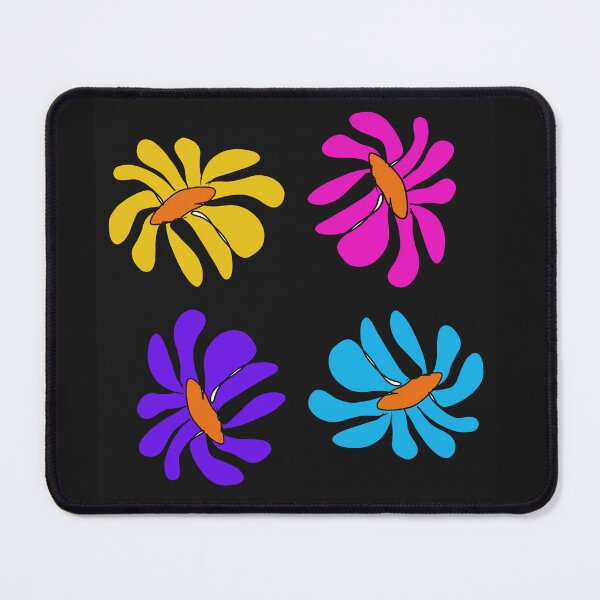 Item preview, Playful Pop Flowers on Black | Bold Modern Floral Art designed and sold by MysticPurpleHue.