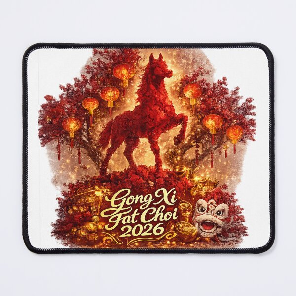 Item preview, Gong Xi Fat Choi 2026 – Year of the Horse Chinese New Year Floral Horse Art designed and sold by StrayaDesign.