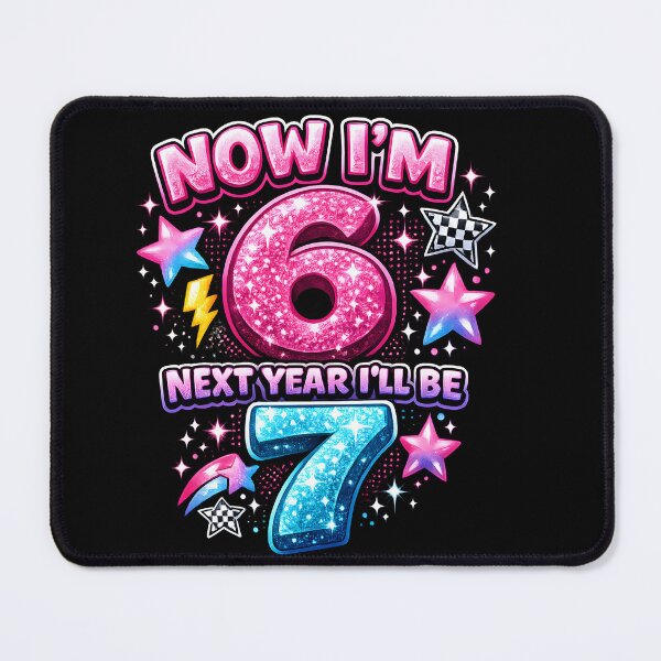 Item preview, Now I'm 6 Glitter Birthday Design designed and sold by HUTEND.
