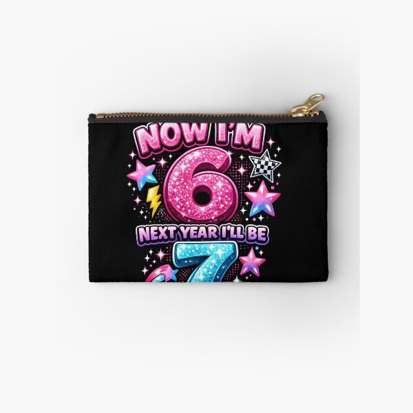 Item preview, Now I'm 6 Glitter Birthday Design designed and sold by HUTEND.