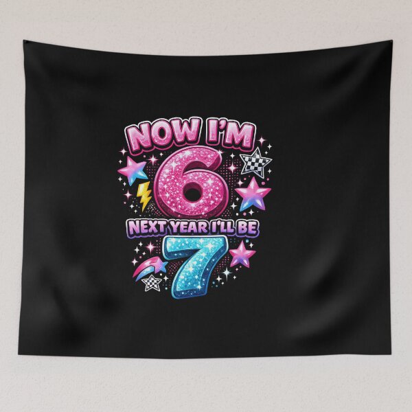 Item preview, Now I'm 6 Glitter Birthday Design designed and sold by HUTEND.