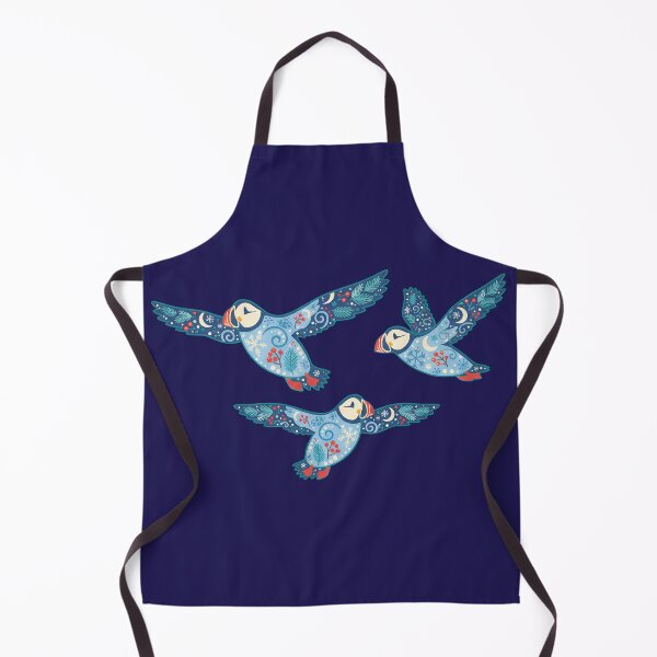 Item preview, Flying Puffin Trio – Scandinavian Folk Art by heidiannemorris © designed and sold by FOLK ART FUSION by heidiannemorris.