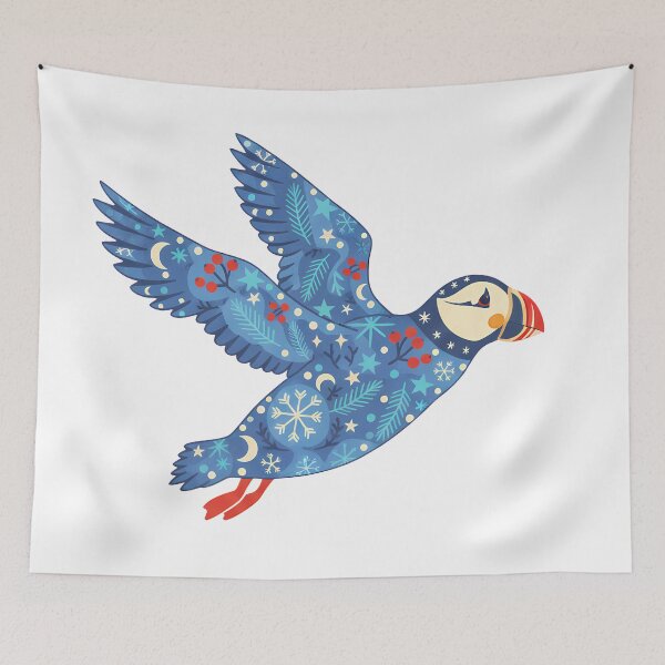 Item preview, Flying Puffin – Scandinavian Folk Art by heidiannemorris © designed and sold by FOLK ART FUSION by heidiannemorris.