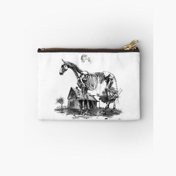 Item preview, Skeleton Horse and Haunted House | Dark Surreal Gothic Horror Art designed and sold by inkoutninja.