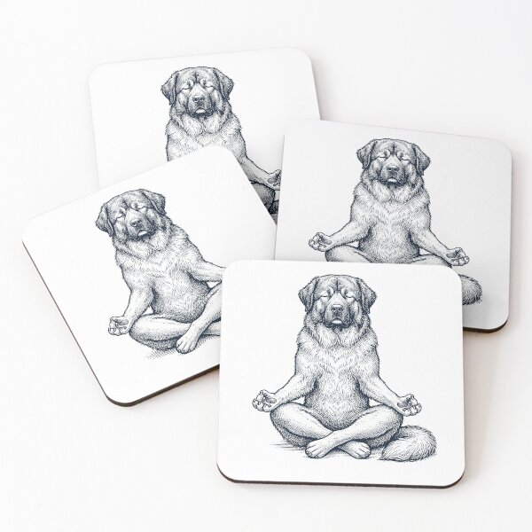 Item preview, Vintage Caucasian Shepherd Dog Yoga Lotus Meditation Dog Lover designed and sold by DoodleTortle.