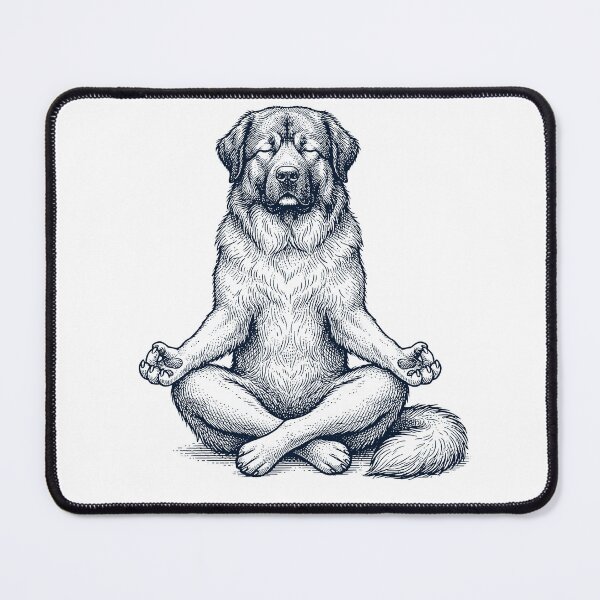 Item preview, Vintage Caucasian Shepherd Dog Yoga Lotus Meditation Dog Lover designed and sold by DoodleTortle.