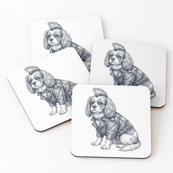 Item preview, Vintage Cavalier King Charles Spaniel Punk Mowhawk Dog Mom Dad designed and sold by DoodleTortle.