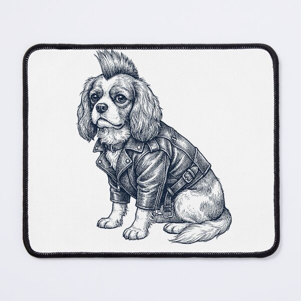 Item preview, Vintage Cavalier King Charles Spaniel Punk Mowhawk Dog Mom Dad designed and sold by DoodleTortle.