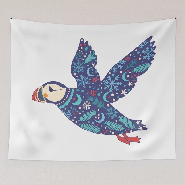 Item preview, Starry Puffin – Scandinavian Folk Art by heidiannemorris © designed and sold by FOLK ART FUSION by heidiannemorris.