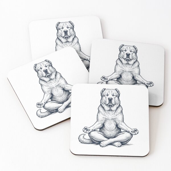 Item preview, Pastor de Asia Central vintage, perro de yoga, meditación de loto, amante de los perros designed and sold by DoodleTortle.