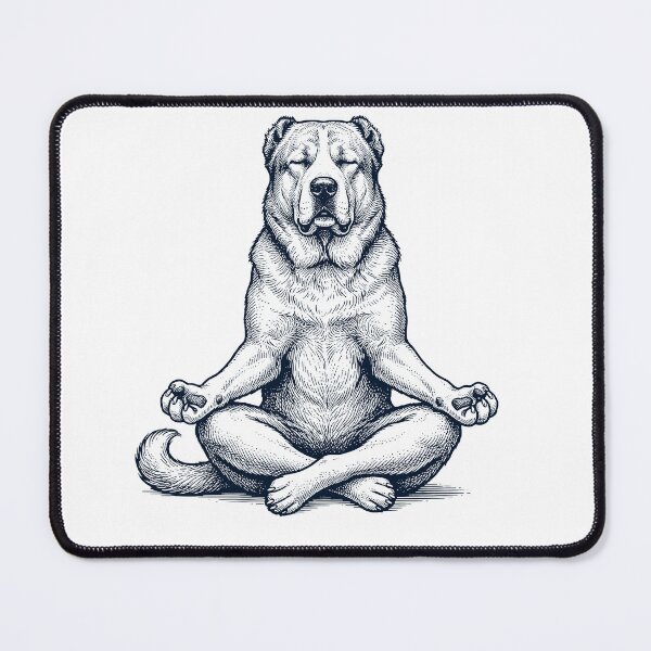 Item preview, Vintage Central Asian Shepherd Dog Yoga Lotus Meditation Dog Lover designed and sold by DoodleTortle.